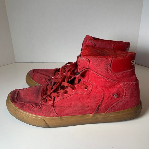 Supra FTWR CO Vaider S28274 Hightop Shoes Red Men's Size 9 - Picture 1 of 10